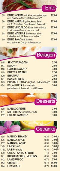 Ente-Beilagen-Dessert-Getr&auml;nke